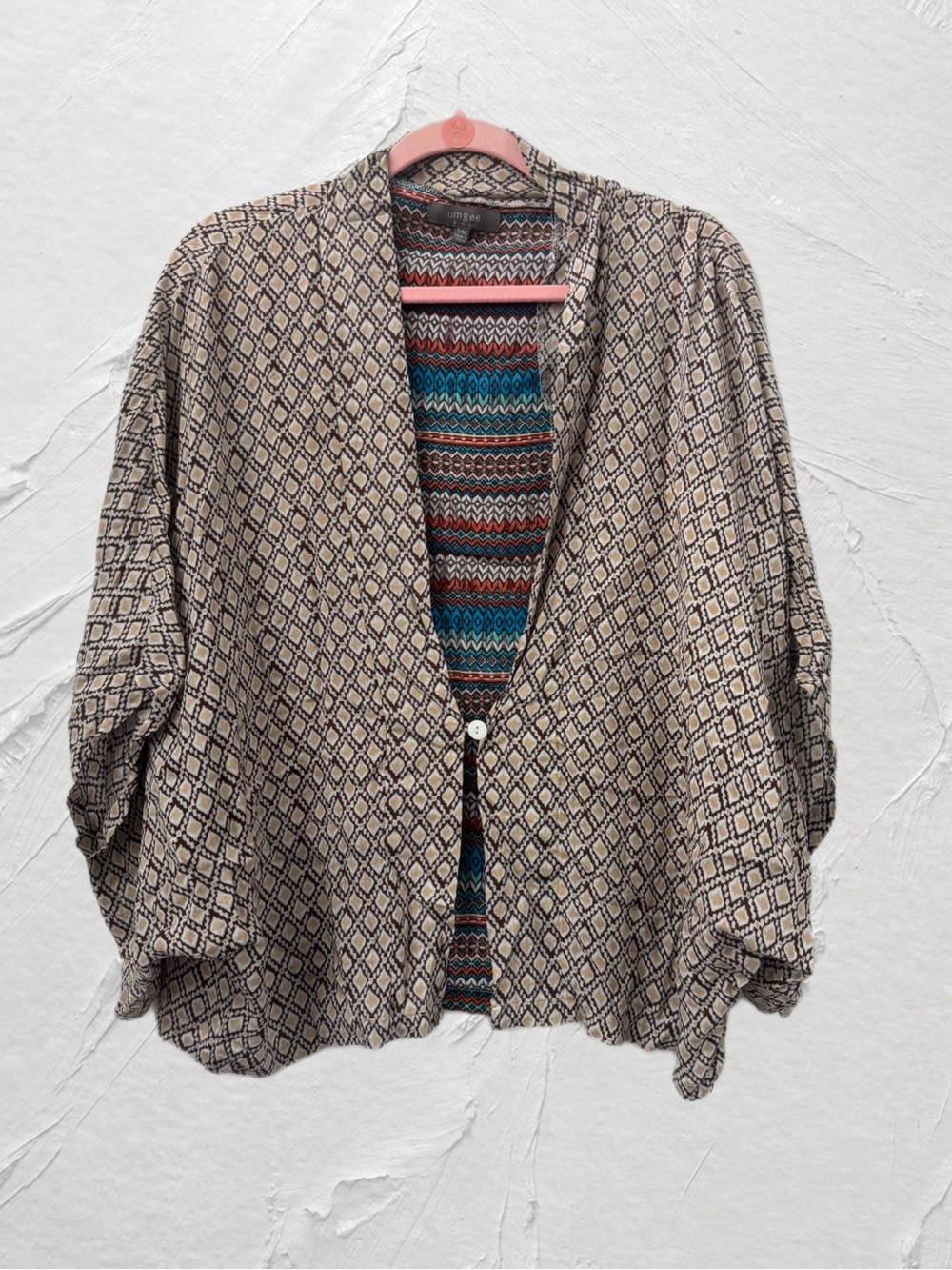 Umgee Boho Style Button Front Wrap Cardigan S/M